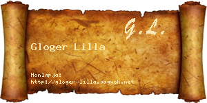 Gloger Lilla névjegykártya